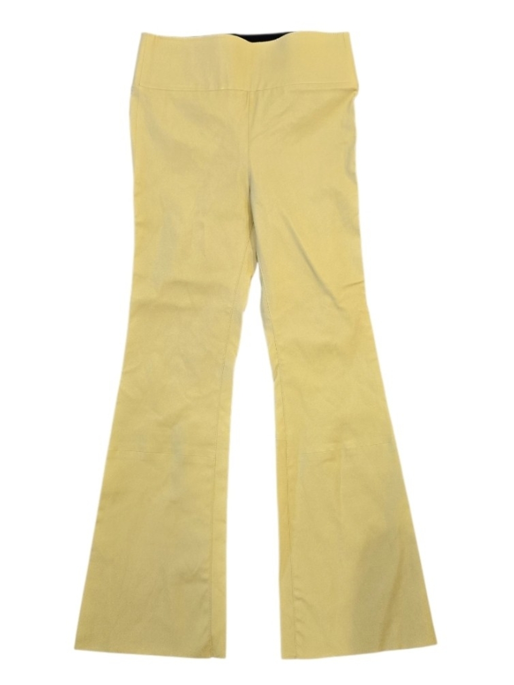 SPRWMN Los Angeles lambs leather butter yellow flare pants Size SMALL